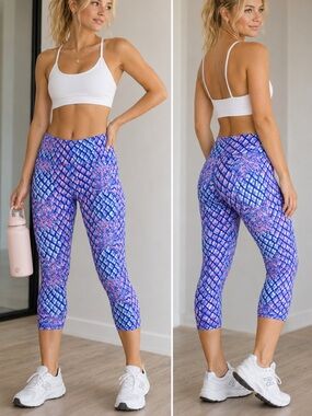 Lilly Pulitzer luxletic High-rise Weekender Crop Leggings "Pop Up Toe In" XL